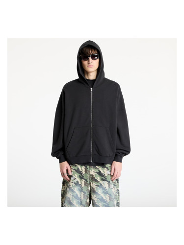 Суитшърт Palm Angels Curved Logo Zipped Hoody Black/ Off White L