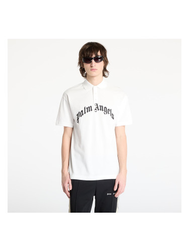 Тениска Palm Angels Curved Logo Shortsleeve Polo T-Shirt Off White/ Black XL