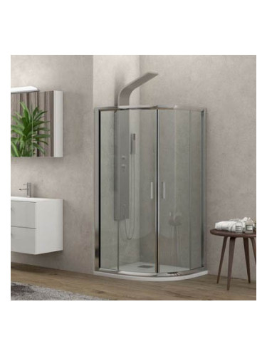 Овална душ кабина Flora хром профил