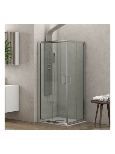 Правоъгълна душ кабина New Flora хром профил