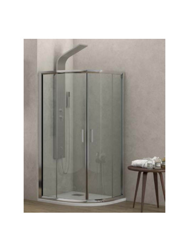 Овална душ кабина New Flora хром профил