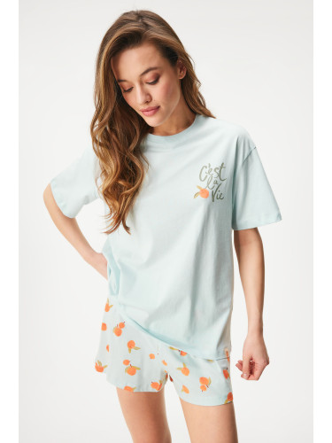 Памучна пижама Naranja къса