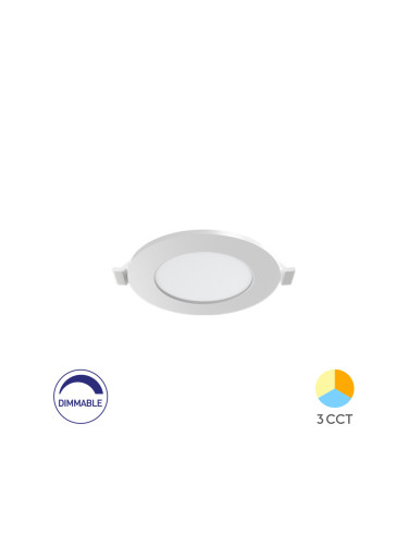 LED панел, 4W, 230VAC, 280lm, 3в1 цвята, IP40, ф85x26mm, димируем, BP01-90480, кръг