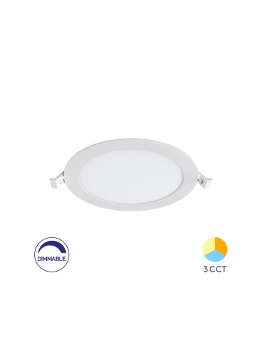 LED панел, 12W, 230VAC, 1120lm, 3в1 цвята, IP40, ф170x26mm, димируем, BP01-91280, кръг