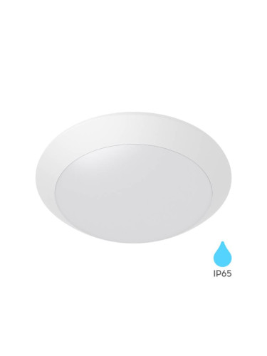 Плафон BG37-00710, E27, 23W, 230VAC, ф265x90mm, IP65, бял