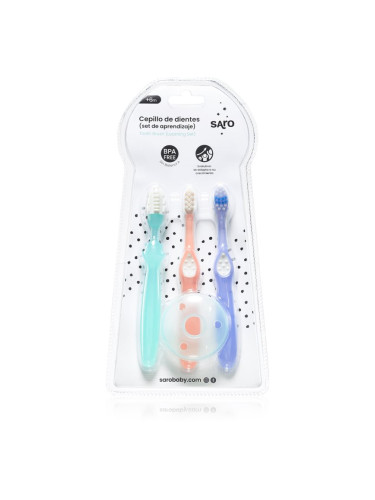 Saro Baby Toothbrushes четки за зъби за деца +6m 3 бр.