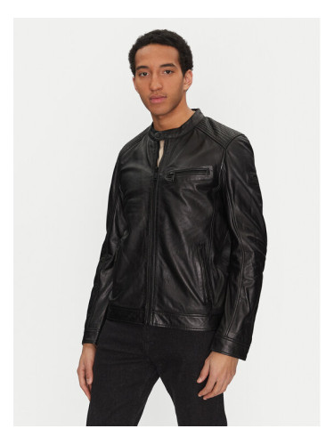 Mustang Кожено яке 310-24-055 Черен Regular Fit