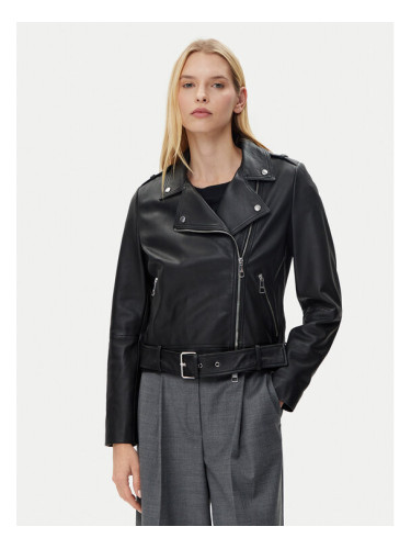 BOSS Кожено яке C_Sameli 50510964 Черен Regular Fit