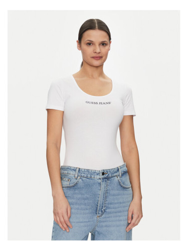 Guess Jeans Боди W5GP25 J1314 Бял Slim Fit