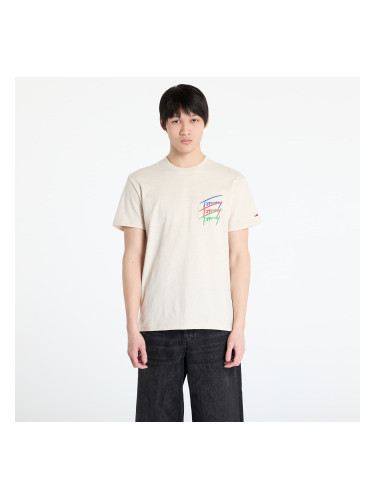 Тениска Tommy Jeans Regular Twisted Sign Tee Beige L
