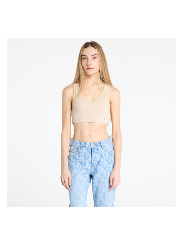 Calvin Klein Jeans Washed Woven Label Top Beige L