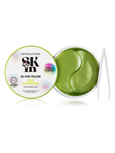 Revolution Skincare Skindividual Happy Hydrate De-Puff Hyaluronic Acid Jelly Eye Patches хидратиращи гел-възглавнички за околоочната област 30 бр.