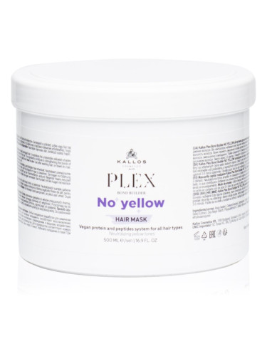 Kallos Plex No Yellow маска за коса неутрализиращ жълтеникавите оттенъци 500 мл.