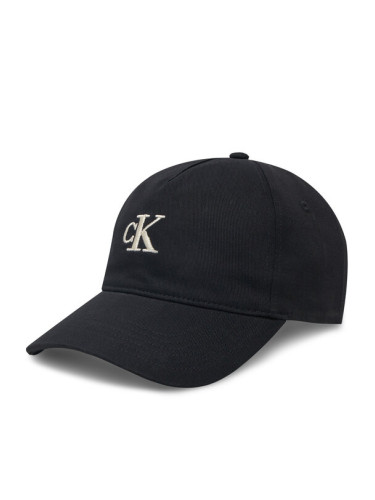 Calvin Klein Jeans Шапка с козирка Embroidered Monogram Cap LV04K5024G Черен