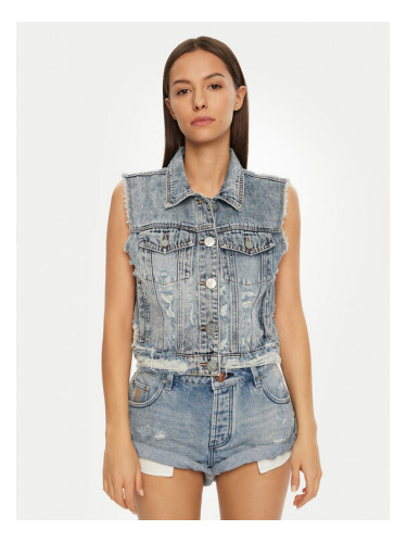 One Teaspoon Елек 26832 Син Regular Fit