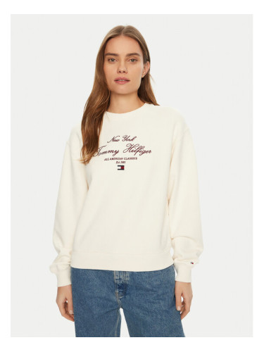 Tommy Hilfiger Суитшърт Modern Script WW0WW43844 Екрю Regular Fit
