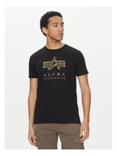 Alpha Industries Тишърт Camo Puff 146506 Черен Regular Fit