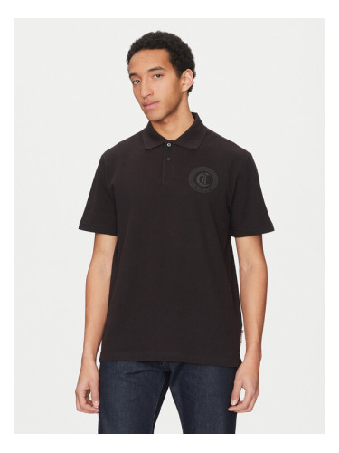 Just Cavalli Тениска с яка и копчета 78OAGT01 Черен Regular Fit