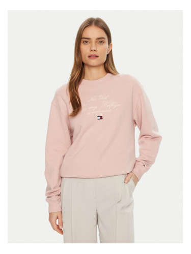 Tommy Hilfiger Суитшърт Modern Script WW0WW43844 Розов Regular Fit