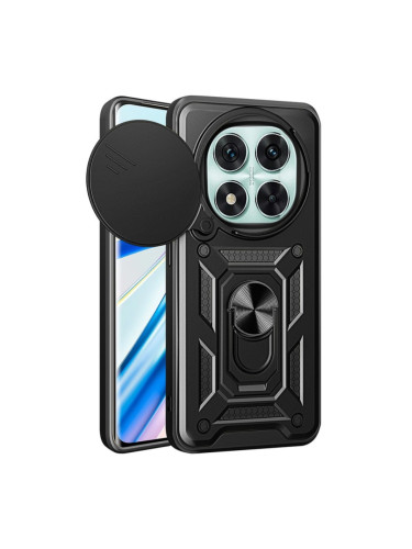 Силиконов твърд кейс bSmart Defender Slide, За Xiaomi Redmi Note 14 Pro 5G, Черен