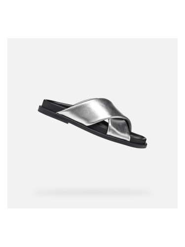 Silver women's slippers Geox Adelash - Women's