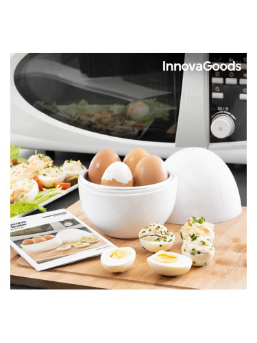 Уред за Варене на Яйца за Микровълнова с Книга с Рецепти Boilegg InnovaGoods