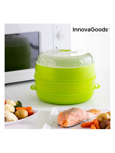 Двоен Уред за Готвене на Пара за Микровълнова Fresh InnovaGoods
