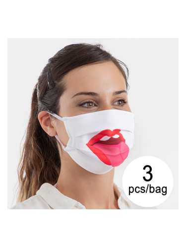 Хигиенна Маска от Плат за Многократна Употреба Tongue Luanvi Размер M (опаковка от 3) 3 (M) (3 uds)
