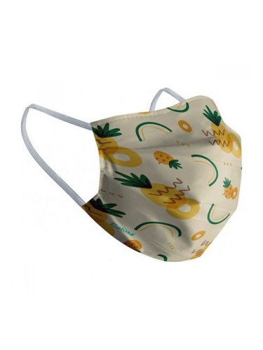 Хигиенна Маска от Плат за Многократна Употреба 10-12 години Ананас