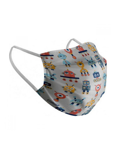 Хигиенна Маска от Плат за Многократна Употреба Робот Детски - 10-12 години