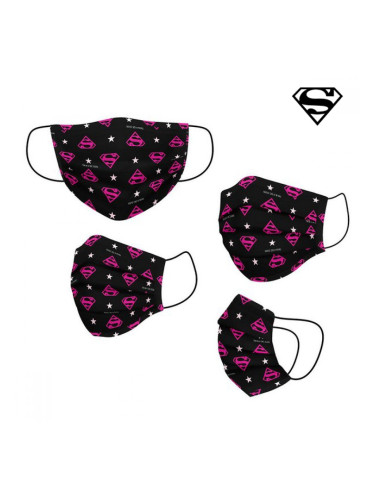 Хигиенна Маска от Плат за Многократна Употреба DC SUPERHERO Girls Детски Черен