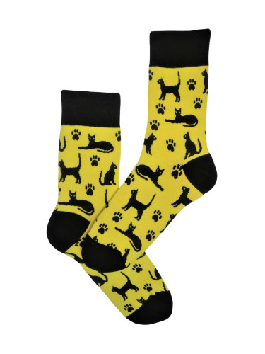 Шарени чорапи с лапички и котки