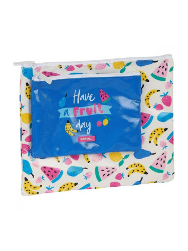 Ученически Несесер Safta Fruits, Бял