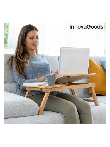 Бамбукова Помощна Сгъваема Маса Lapwood InnovaGoods