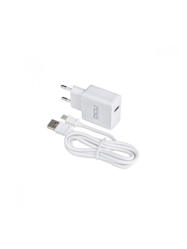 Зарядно за стена +  Micro USB кабел C DCU Бял (1 m)