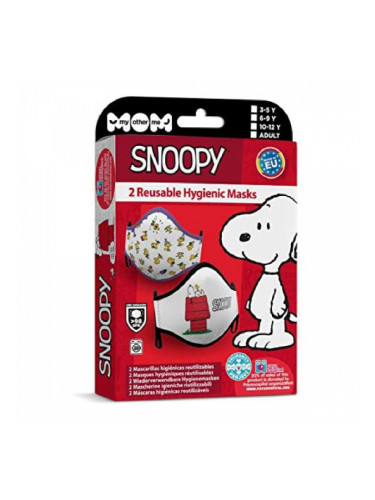 Хигиенна Маска от Плат за Многократна Употреба Snoopy Възрастен (2 uds)