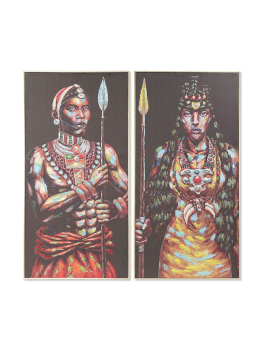 Картина DKD Home Decor Пластно Африканец (2 pcs) (60 x 5 x 120 cm)