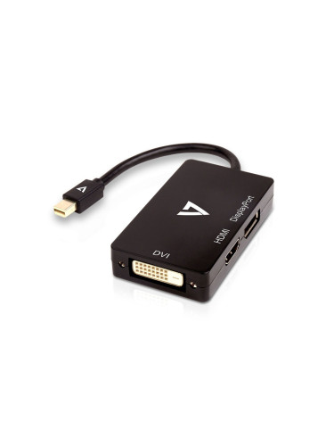Mini Адаптер за DisplayPort към VGA/DVI/HDMI V7 V7MDP-DPDVIHDMI-1E   Черен