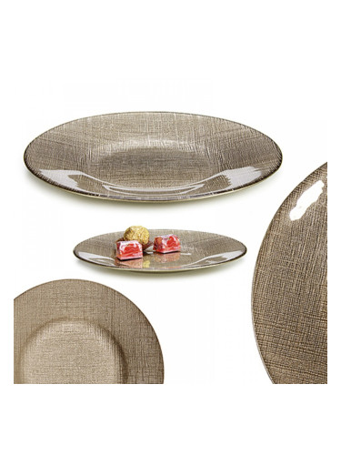 Чиния Кристал Тъмно сив (21 x 2 x 21 cm)