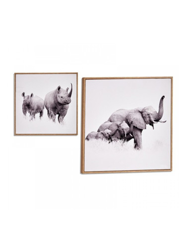 Картина С рамка Животни Дървен ПДЧ (31 x 2 x 31 cm)