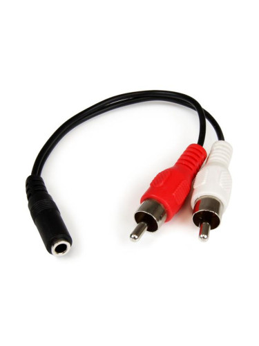 Аудио жак (3,5 mm) разклонител Startech MUFMRCA              Черен 0,15 m