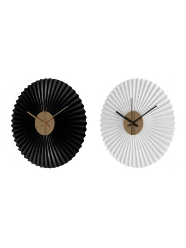 Стенен часовник DKD Home Decor Черен Бял Желязо (30 x 4 x 30 cm) (2 pcs)