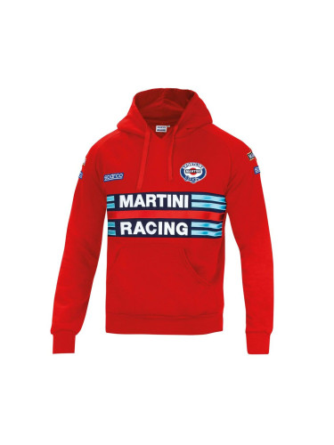 Мъжки суичър с качулка Sparco MARTINI RACING Червен Размер XL
