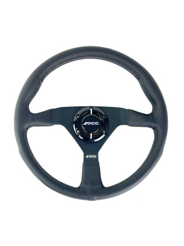 Състезателен Волан OCC Motorsport OCCVOL014 Черен Кожа 350 mm