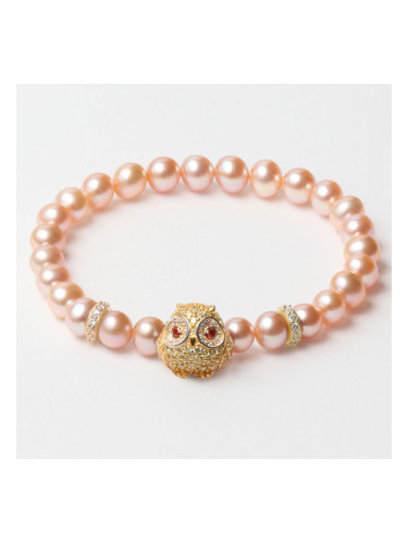 Дамска гривна Lancaster JLA-BR-OWL-6-PU Розов Златен Чисто сребро 16 mm
