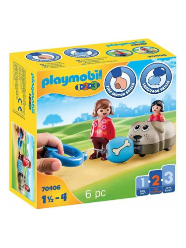 Playset Playmobil 1.2.3 Куче Деца 70406 (6 pcs)