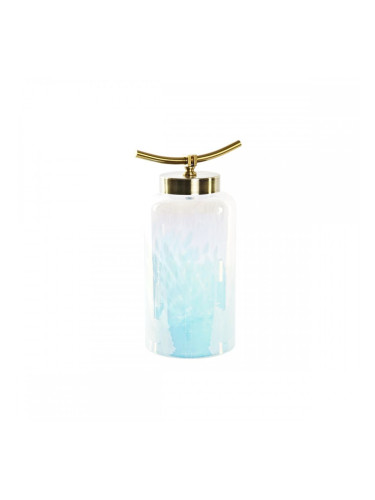 Ваза DKD Home Decor Кристал Син Златен Метал Средиземноморско (19 x 15 x 33 cm) (Ø 14 cm)