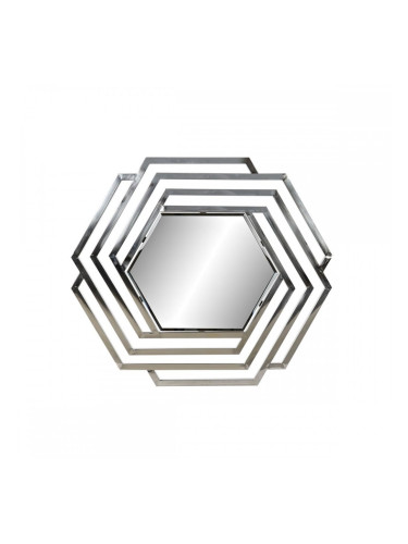 Стенно огледало DKD Home Decor Кристал Сребрист Неръждаема стомана Shabby Chic (71 x 2 x 81 cm)