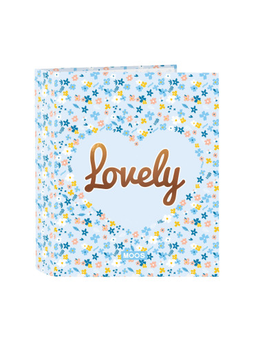 Папка с пръстени Moos Lovely Светло син A4 (27 x 33 x 6 cm)