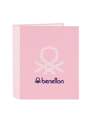 Папка с пръстени Benetton Vichy Розов A4 (27 x 33 x 6 cm)